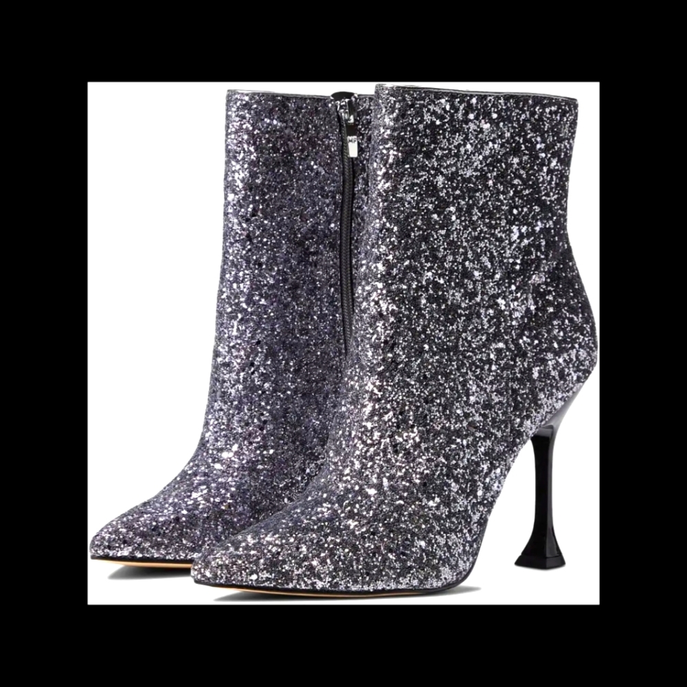 NIOB! HP!! MARC FISHER STOLLA BOOTIES in Silver Metallic